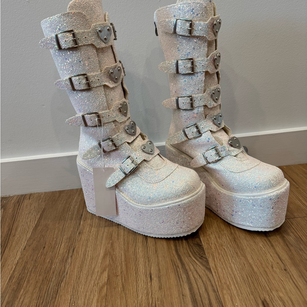 Glitter Platform Boots